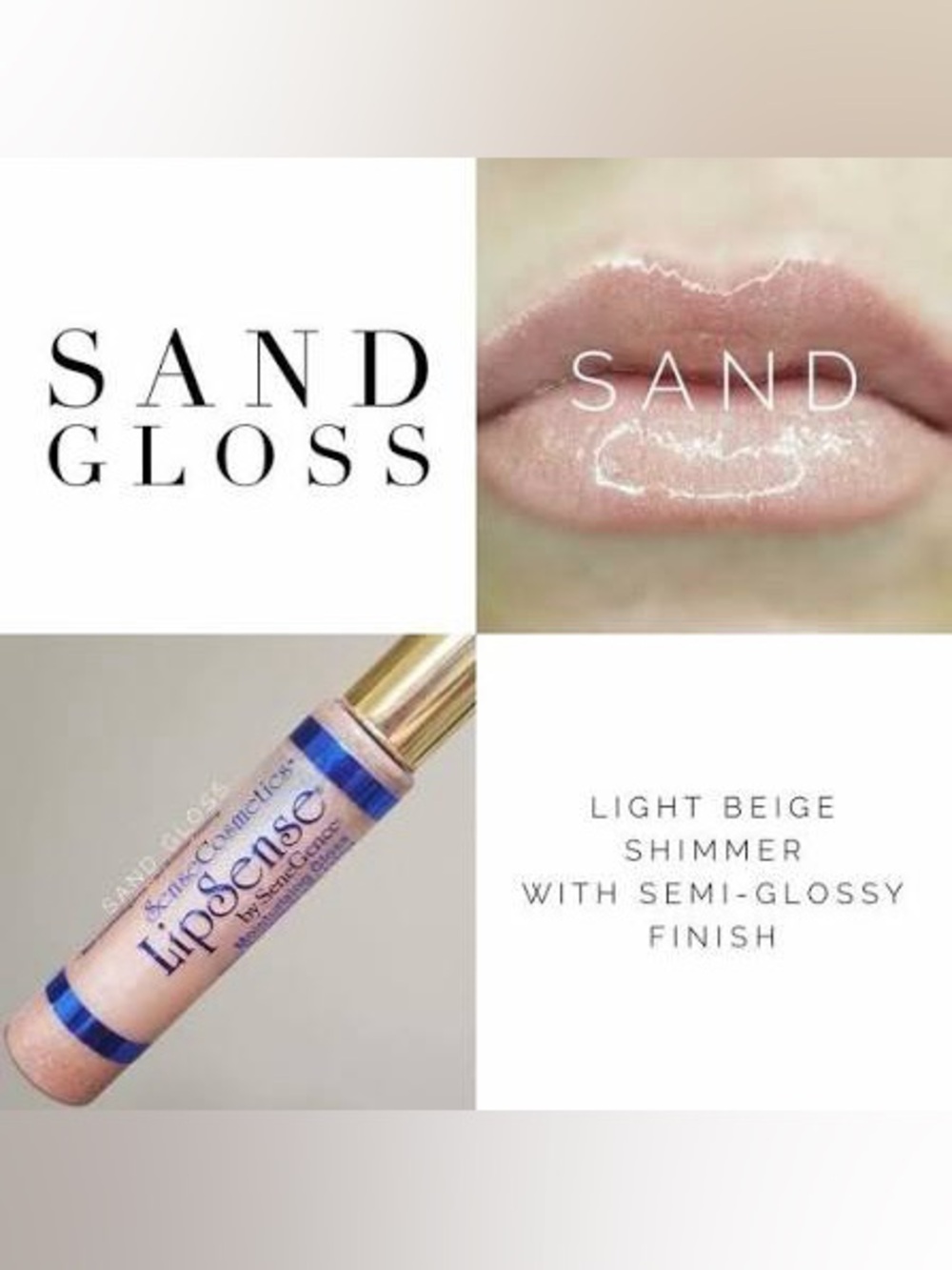 LipSense Sand Lip Gloss - Light Beige Shimmer by Senegence